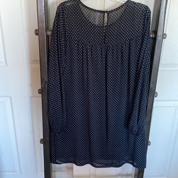 Xhilaration flowy top black with white polka dots size L - Picture 2 of 2